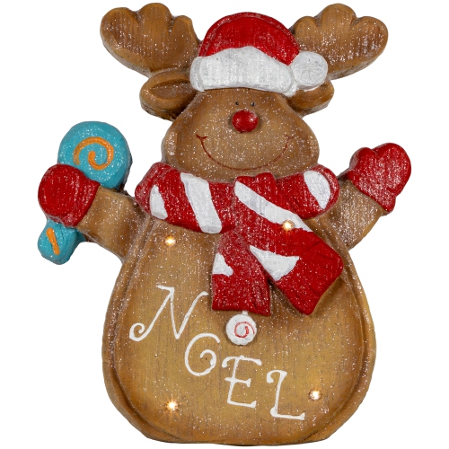 LED Lighted "Noel" Gingerbread Reindeer Christmas Decoration - 14.25"