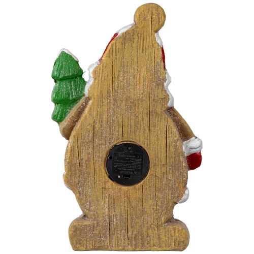 Lighted Gingerbread Santa with Frosted Tree Christmas Figure - 16"