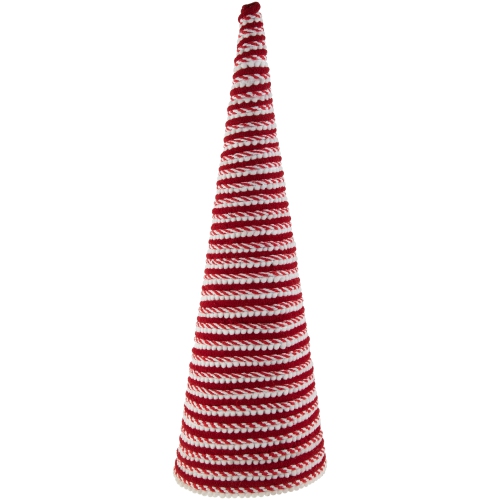 Candy Cane Swirled Christmas Cone Tree - 19.5" - White and Red