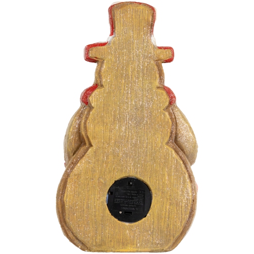 LED Lighted Gingerbread Snowman with Lollipop Christmas Figure - 15.5"