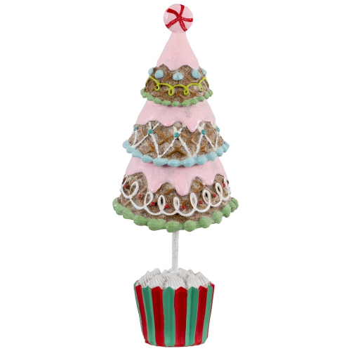 Frosted Waffle Cone Christmas Cupcake Tree - 10.25"