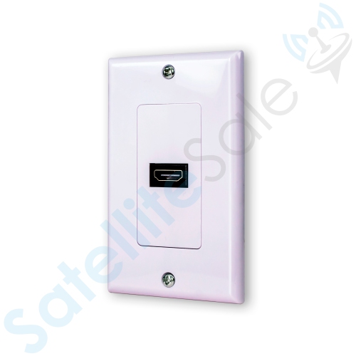SatelliteSale Universal HDMI 1.4 Wall Plate Female to Female 10.2Gbps 4K/30Hz White With Screws And Wall Bracket Included