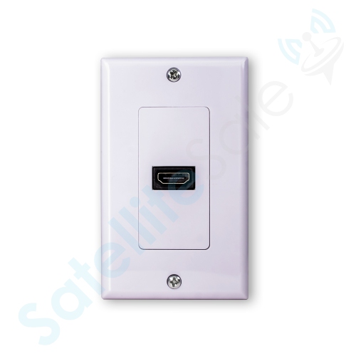 SatelliteSale Universal HDMI 1.4 Wall Plate Female to Female 10.2Gbps 4K/30Hz White With Screws And Wall Bracket Included