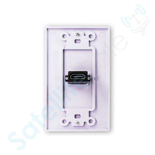 SatelliteSale Universal HDMI 1.4 Wall Plate Female to Female 10.2Gbps 4K/30Hz White With Screws And Wall Bracket Included