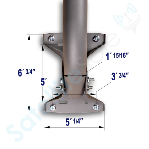 SatelliteSale Universal J Pipe Roof Antenna Mount 1-5/8″ Diameter Compatible with DISH Network Satellite Dishes 22 inches Long