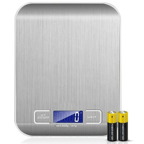 5 Core Food Scale Digital Kitchen Scale 11Lb Silver / 5KG Food Scale with LCD Display