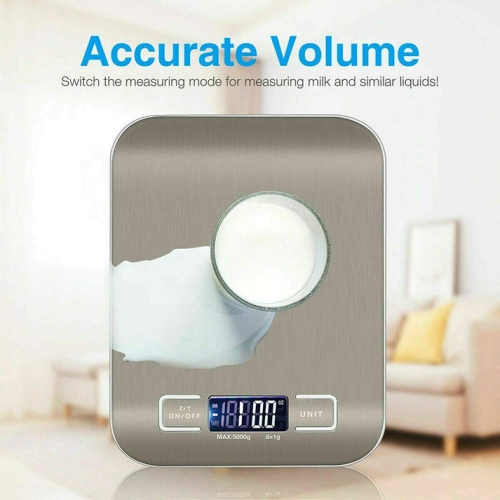 5 Core Food Scale Digital Kitchen Scale 11Lb Silver / 5KG Food Scale with LCD Display