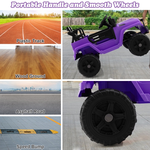 Topbuy 12V Kids Ride On Car Electric Vehicle Jeep with Parental Remote Music Horn Headlights Slow Start Function Black/White/Pink