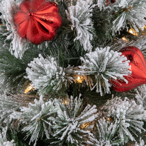 Arbre de Noël artificiel en pin de Noël en pot illuminé, 4 pi, lumières transparentes