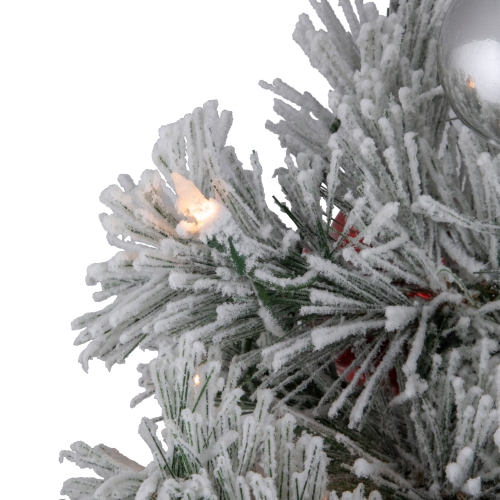 Arbre de Noël artificiel en pin de Noël en pot illuminé, 4 pi, lumières transparentes