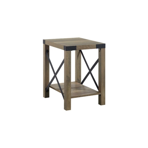 22 Rustic Oak Manufactured Wood Rectangular End Table With Shelf   17293321 