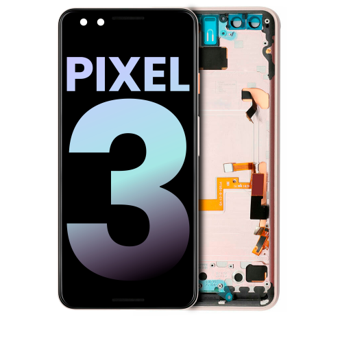 ESOURCE PARTS  Replacement Oled Assembly With Frame Compatible With Google Pixel 3 (Genuine Oem) (Pink)