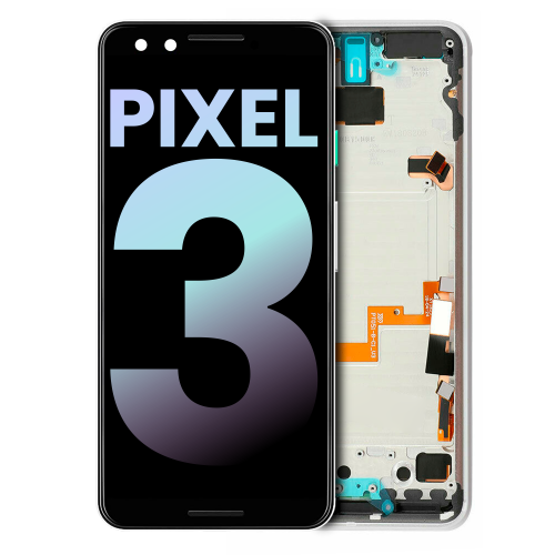 ESOURCE PARTS  Replacement Oled Assembly With Frame Compatible With Google Pixel 3 (Genuine Oem) (White)