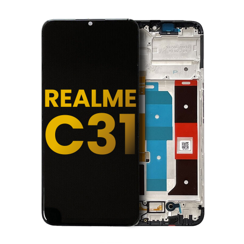 LCD Assembly With Frame Compatible With Realme C31 (All Colors) by ESOURCE PARTS - Refurbished condition - Image 4