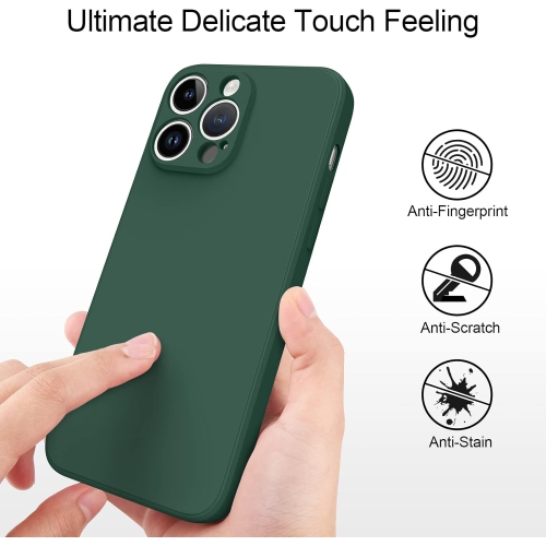 Silicone Slim Full-Body Protective Cover Case for iPhone 15 Pro Max, Soft Silicone Bumper Cover Shockproof Protective Anti-Scratch Case