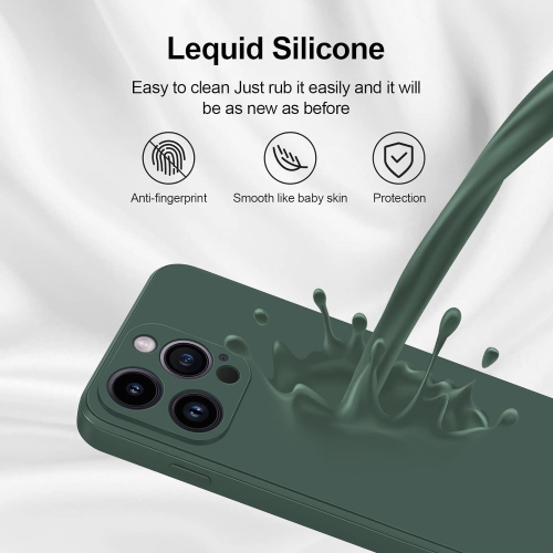 Silicone Slim Full-Body Protective Cover Case for iPhone 15 Pro Max, Soft Silicone Bumper Cover Shockproof Protective Anti-Scratch Case