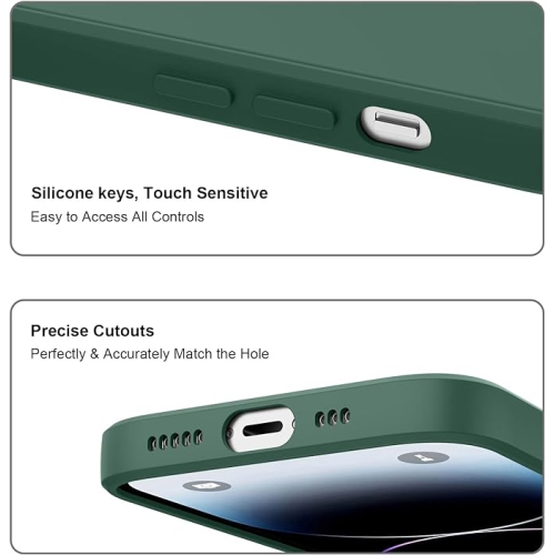 Silicone Slim Full-Body Protective Cover Case for iPhone 15 Pro Max, Soft Silicone Bumper Cover Shockproof Protective Anti-Scratch Case