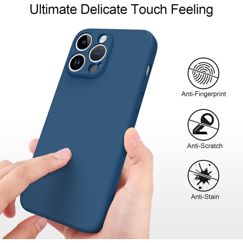 Silicone Slim Full-Body Protective Cover Case for iPhone 15 Pro Max, Soft Silicone Bumper Cover Shockproof Protective Anti-Scratch Case
