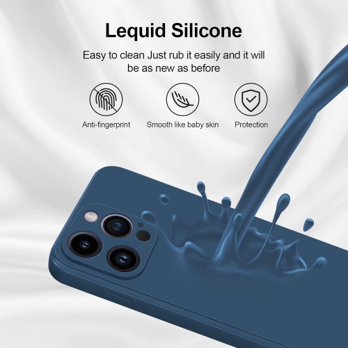 Silicone Slim Full-Body Protective Cover Case for iPhone 15 Pro Max, Soft Silicone Bumper Cover Shockproof Protective Anti-Scratch Case