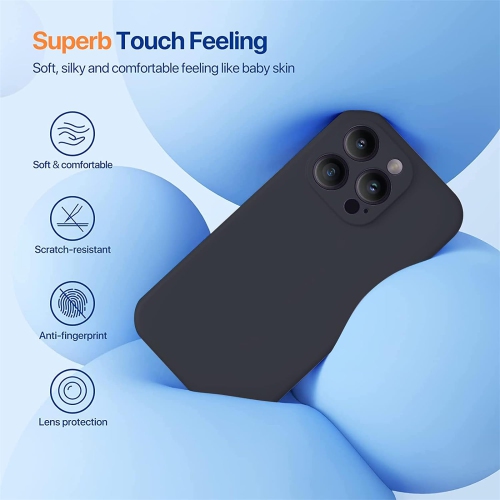Silicone Slim Full-Body Protective Cover Case for iPhone 15 Pro Max, Soft Silicone Bumper Cover Shockproof Protective Anti-Scratch Case