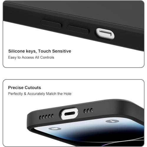 Silicone Slim Full-Body Protective Cover Case for iPhone 15 Pro Max, Soft Silicone Bumper Cover Shockproof Protective Anti-Scratch Case