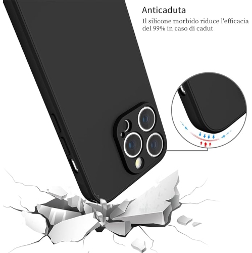 Silicone Slim Full-Body Protective Cover Case for iPhone 15 Pro Max, Soft Silicone Bumper Cover Shockproof Protective Anti-Scratch Case