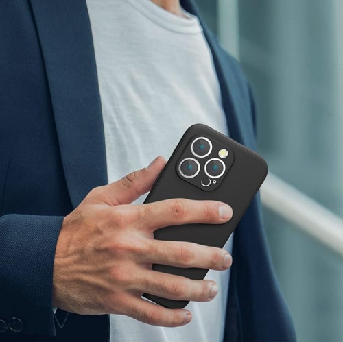 Silicone Slim Full-Body Protective Cover Case for iPhone 15 Pro Max, Soft Silicone Bumper Cover Shockproof Protective Anti-Scratch Case