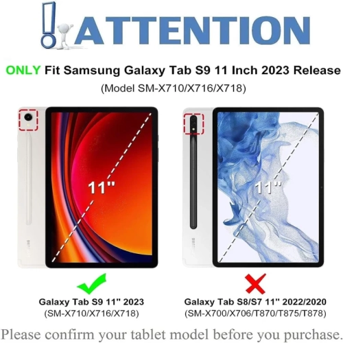 Black Samsung Galaxy Tab S9 11 Inch 2023 Keyboard Case with Screen Protector and Stand