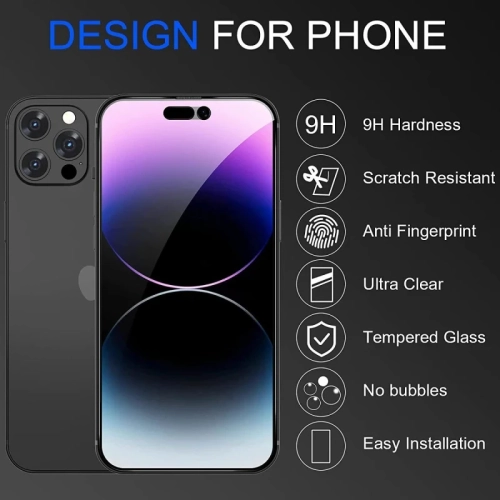 Privacy Screen Protector for iPhone 15 Pro Max with Tempered Glass Camera Lens Protector, 9H Accessories, Case Friendly, , 2.5D Curved