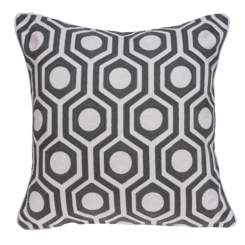20" x 7" x 20" Cool Gray and White Pillow Cover With Poly Insert Best