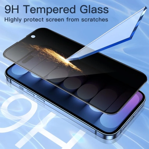 Privacy Screen Protector for iPhone 15 Plus with Tempered Glass Camera Lens Protector, 9H Accessories, Case Friendly, , 2.5D Curved