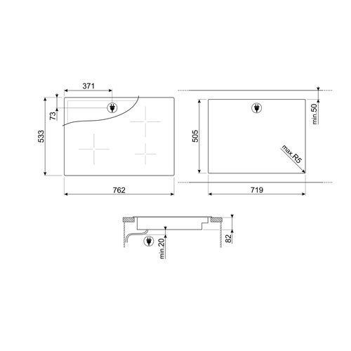 Smeg Classic 26" 4-Element Electric Cooktop - Black