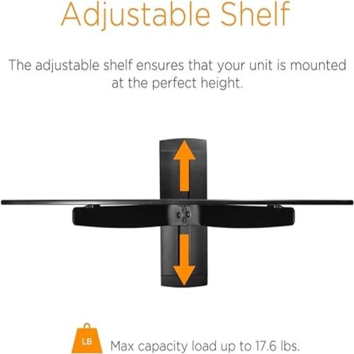 Black Component Wall Mount Kit with Cable Management - Ideal for DVD Players, DVRs, and Gaming Systems - 12.60 x 9.10 x 15.00 Inches