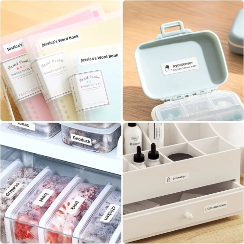 Mini-imprimante d'étiquettes Bluetooth sans fil – étiqueteuse avec plusieurs modèles pour le bureau, la maison et l'organisation de la cuisine