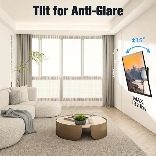 Tilting TV Wall Mount for 26-60" Flat Screen TVs - Low Profile, Max VESA 400x400mm, Supports up to 99lbs - Fits 8”-16" Studs