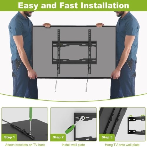 Tilting TV Wall Mount for 26-60" Flat Screen TVs - Low Profile, Max VESA 400x400mm, Supports up to 99lbs - Fits 8”-16" Studs