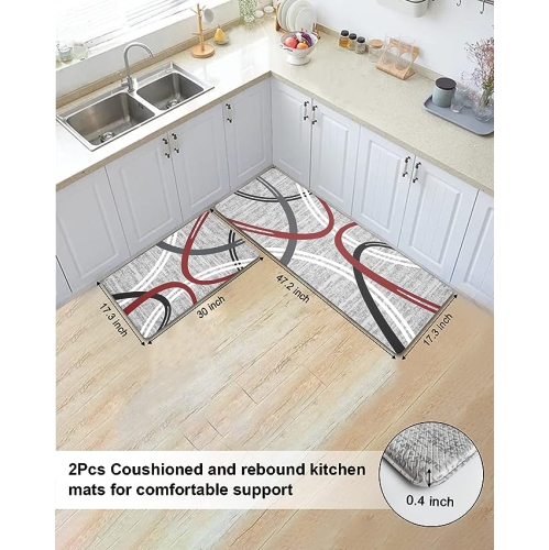 Artnice Kitchen Floor Mats 2 Piece Modern Abstract Design Fatigue Mats for  Ki