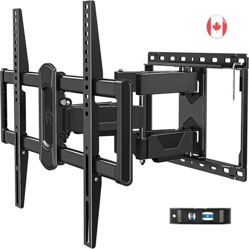 Full Motion TV Wall Mount for 42-82" Flat Screen TVs - Dual Swivel Articulating Arms, Perfect Center Design - VESA 600x400mm, 100 lbs Capacity