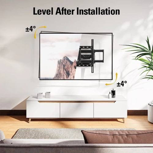 Full Motion TV Wall Mount for 42-82" Flat Screen TVs - Dual Swivel Articulating Arms, Perfect Center Design - VESA 600x400mm, 100 lbs Capacity