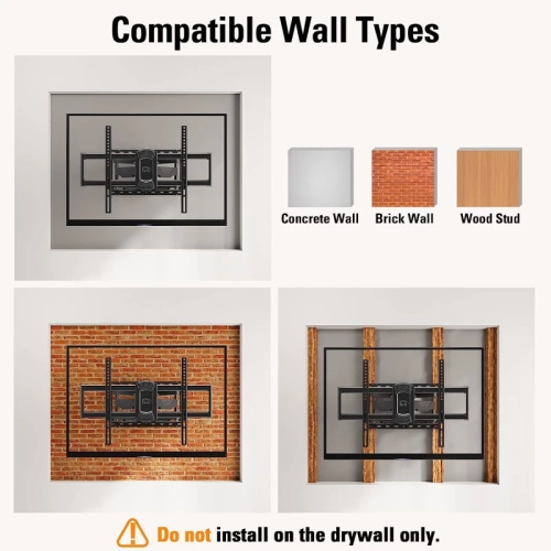 Full Motion TV Wall Mount for 42-82" Flat Screen TVs - Dual Swivel Articulating Arms, Perfect Center Design - VESA 600x400mm, 100 lbs Capacity