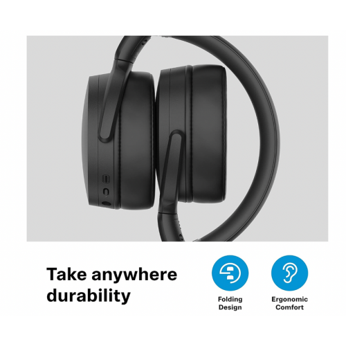 Refurbished SENNHEISER HD 450BT Bluetooth 5.0 Wireless Headphone with Active Noise Cancellation -30-Hour Battery Life