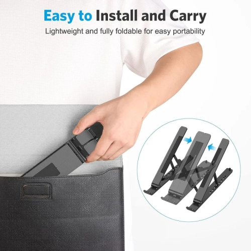 Ergonomic Laptop Stand for Desk | Adjustable Computer Stand with 7 Angles | Portable Laptop Riser Holder for 10-15.6" Laptops & iPads