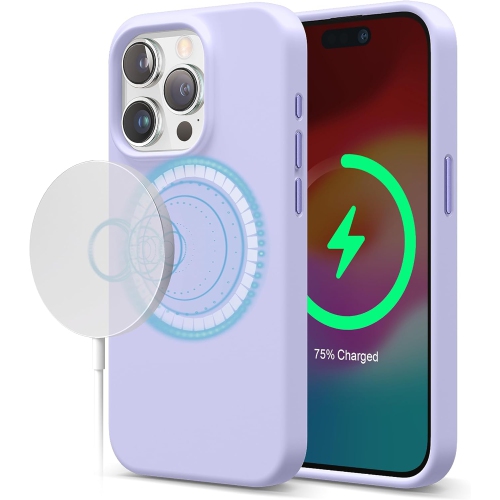 elago Magnetic Silicone Case Compatible with iPhone 15 Pro Max Case 6.7 Inch Compatible with All MagSafe Accessories - Built-in Magnets, Soft Grip Si