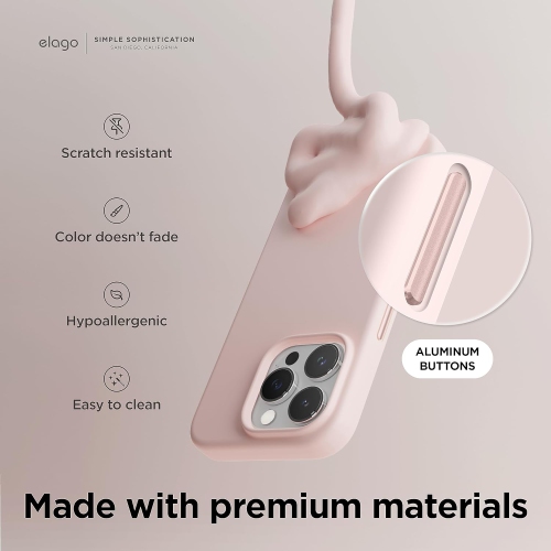 Étui en silicone magnétique elago compatible avec l'étui iPhone 15 Pro Max de 6,7 po compatible avec tous les accessoires MagSafe - aimants intégrés,