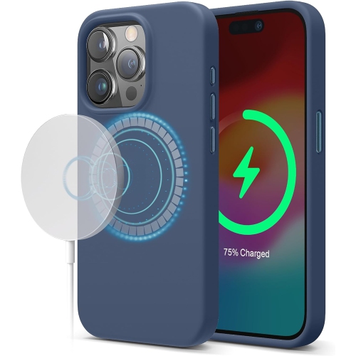 Étui en silicone magnétique elago compatible avec l'étui iPhone 15 Pro de 6,1 po compatible avec tous les accessoires MagSafe - aimants intégrés,