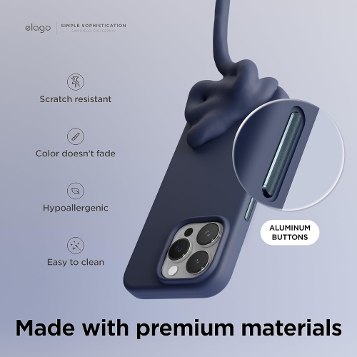 Étui en silicone magnétique elago compatible avec l'étui iPhone 15 Pro de 6,1 po compatible avec tous les accessoires MagSafe - aimants intégrés,