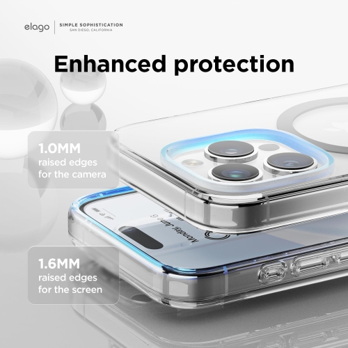 elago Magnetic Hybrid Clear Case Compatible with iPhone 15 Pro Case, Compatible with MagSafe, 6.1", US Military Grade Drop Protection, PC + TPU,
