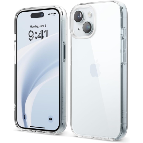 elago Hybrid Clear Case Compatible with iPhone 15 Case- 6.1 inch -Military Grade Drop Protection, PC + TPU Hybrid Technology, Reduced Yellowing, Crys