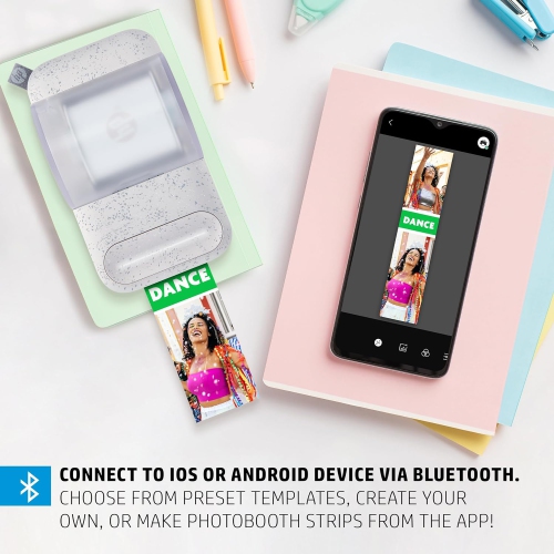 HP Sprocket Panorama Instant Portable Color Label & Photo Printer with Bluetooth, Grey