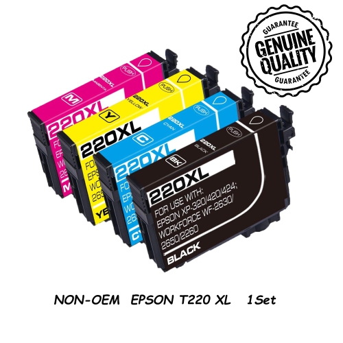 Remplacement de cartouche d'encre compatible [New Chip]1Set pour Epson T220 220 XL à utiliser avec l'imprimante expression Home XP-320 420 424